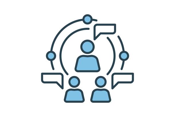 Networking icon. icon related to marketing. Flat line icon style. Simple vector design editable